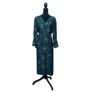 J.Jill Floral Arboretum Long Sleeve Midi Dress - Size Large